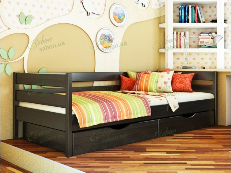 Детская кровать Нота из натурального дерева 13 