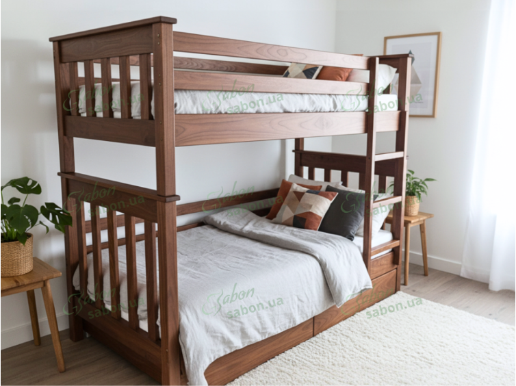 Деревянная двухъярусная кровать-трансформер Скандинавия мини 7 