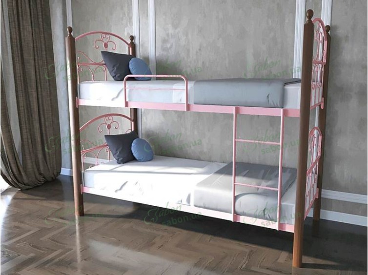 Двухъярусная металлическая кровать Патриция Wood 6 