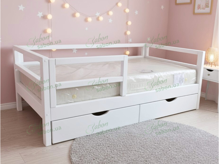 Дитяче ліжко Кевін з шухлядами з натурального дерева 1