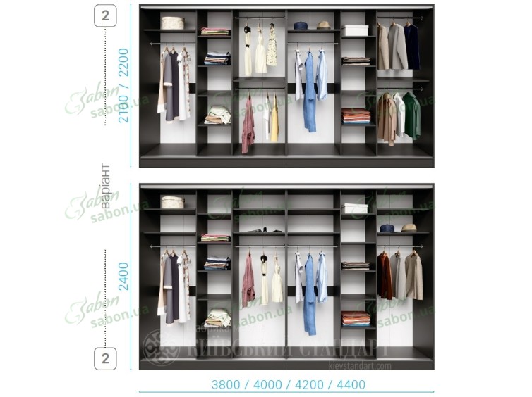 Шафа-купе Стандарт 10.5 п'ятидверна H-240 8 