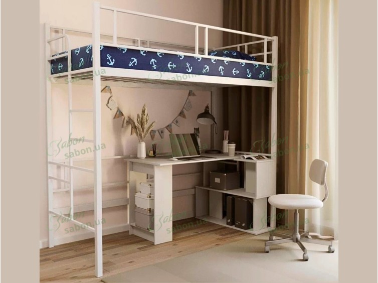 Металлическая двухъярусная кровать-чердак Дабл Чердак 2 