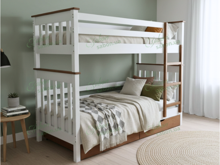 Деревянная двухъярусная кровать-трансформер Скандинавия мини 5 