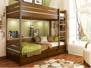 Двухъярусная кровать Дуэт из натурального дерева 2