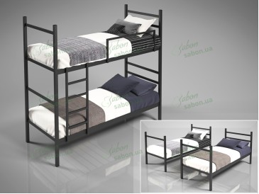 Металлическая двухъярусная кровать-трансформер Лидс 2