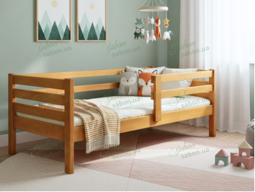 Дитяче ліжко Барні з натурального дерева