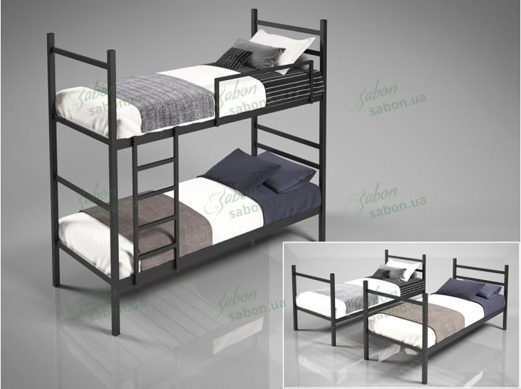 Металлическая двухъярусная кровать-трансформер Лидс 2 