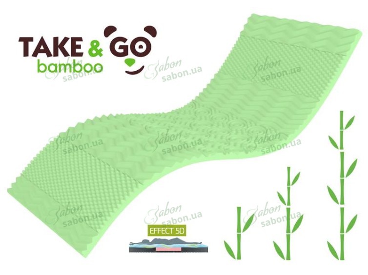 Мини-матрас ортопедический Take&Go bamboo Top Green 1