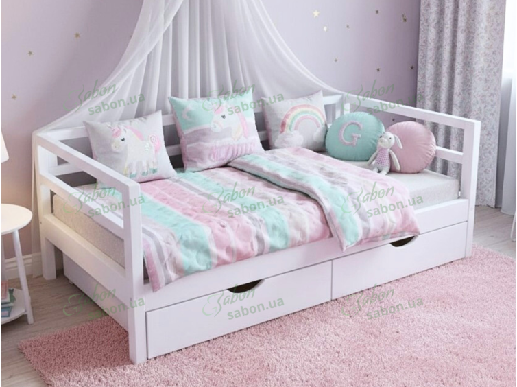 Дитяче ліжко Кевін з шухлядами з натурального дерева 2 