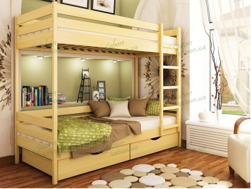 Двухъярусная кровать Дуэт из натурального дерева 4