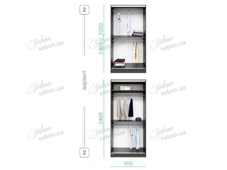 Шафа-купе Уні 10 дводверна H-210 8 