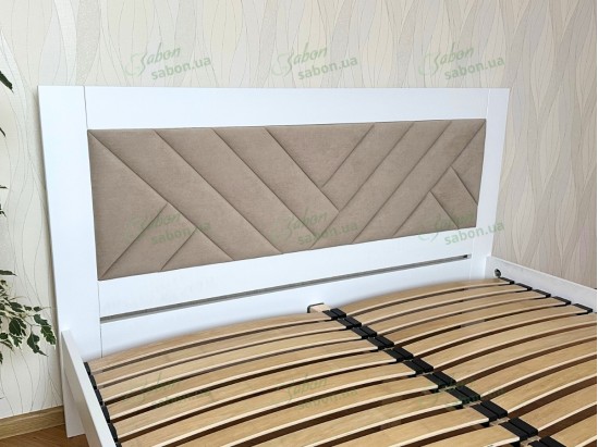 Деревянная кровать Модерн ДУБ с мягким изголовьем линии 2