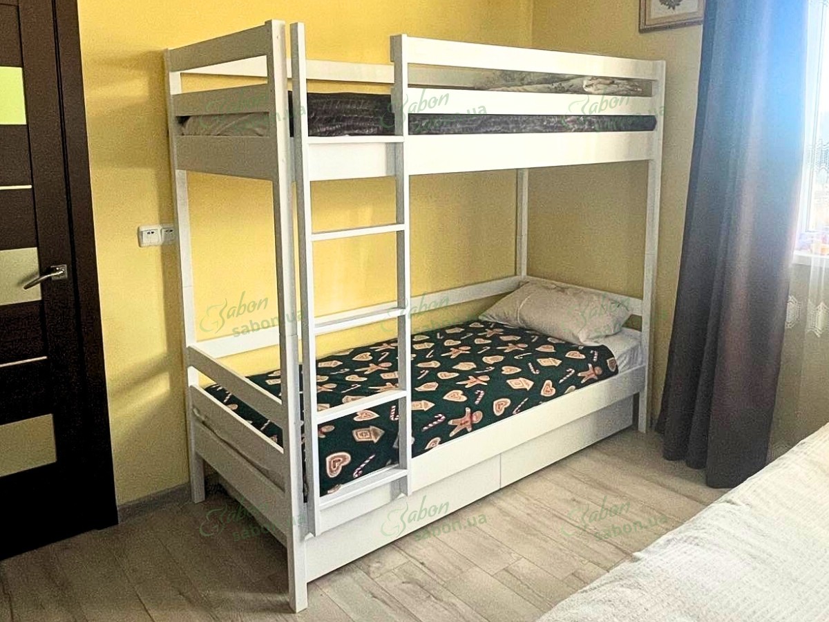 Деревянная двухъярусная кровать-трансформер Дуэт ясень