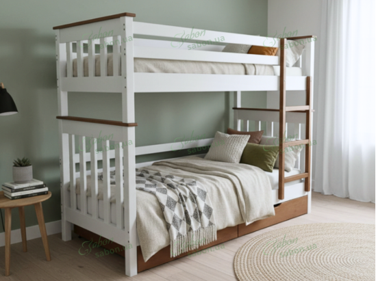 Деревянная двухъярусная кровать-трансформер Скандинавия мини 2