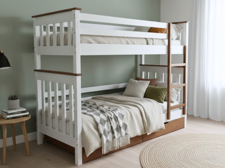 Деревянная двухъярусная кровать-домик Лука 5 