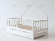 Дитяче ліжко Драбина з дахом з натурального дерева 2