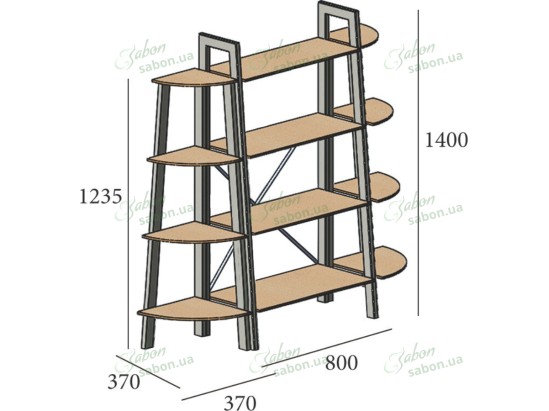 Сучасний стелаж Призма 4 комплект 2 