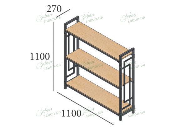 Сучасний стелаж Лонг 3 2