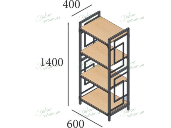 Сучасний стелаж Квадро 4 2 