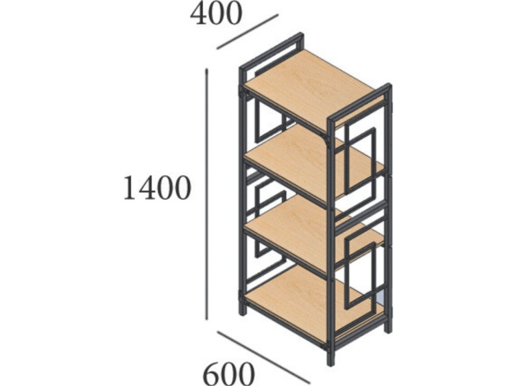 Современный стеллаж Квадро 4 2 