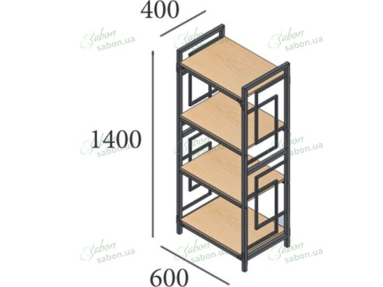 Современный стеллаж Квадро 4 2