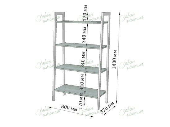 Сучасний стелаж Призма 4 5 