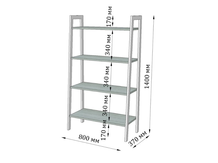 Сучасний стелаж Призма 4 5 