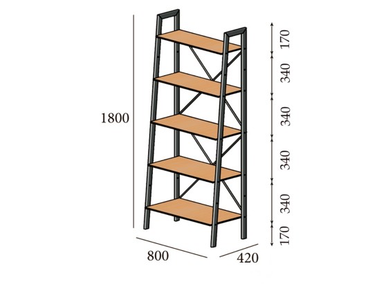 Современный стеллаж Призма 5 2