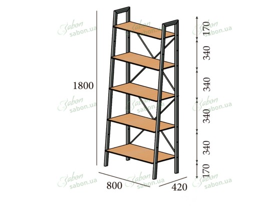 Сучасний стелаж Призма 5 2 