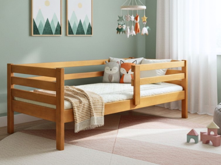 Дитяче ліжко Барні з натурального дерева 1
