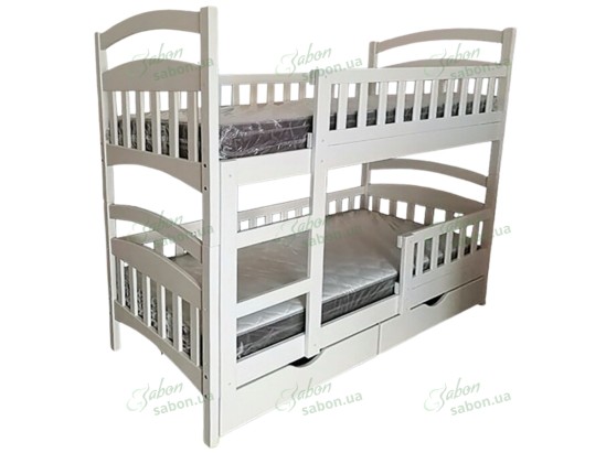 Дерев'яне двоярусне ліжко-трансформер Капітошка 1