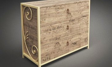 Комод Бетис из натурального дерева и металла 2