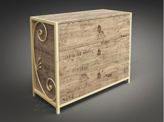 Комод Бетис из натурального дерева и металла 2