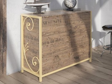 Комод Бетис из натурального дерева и металла