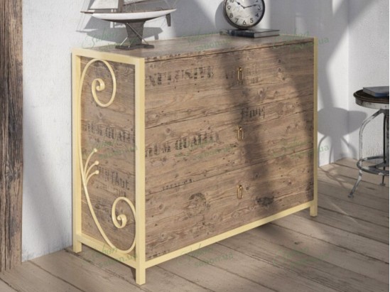 Комод Бетіс з натурального дерева і металу 1