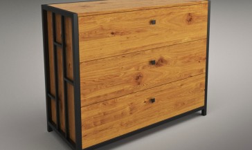 Комод Ренн з натурального дерева і металу 2