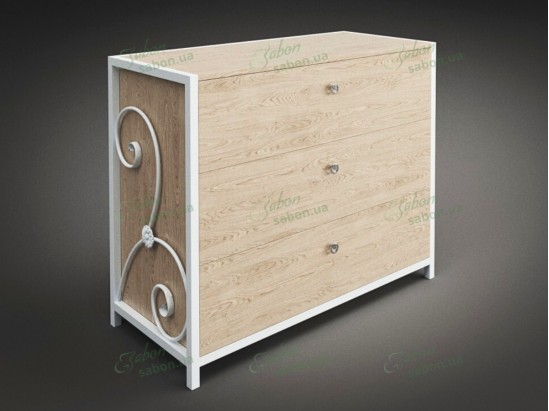 Комод Кадис из натурального дерева и металла 2