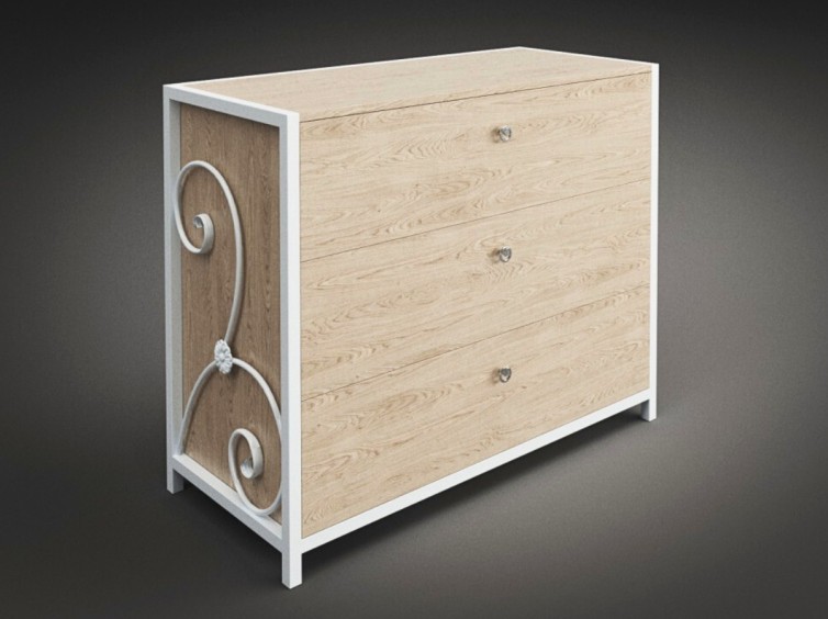 Комод Кадис из натурального дерева и металла 2 
