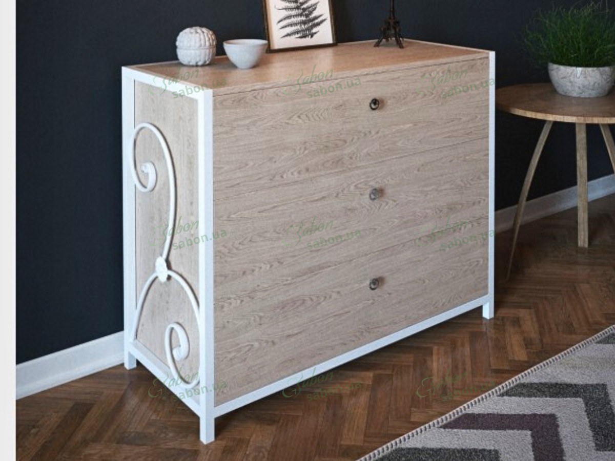 Комод Кадис из натурального дерева и металла