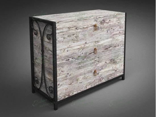 Комод Сплит из натурального дерева и металла 2