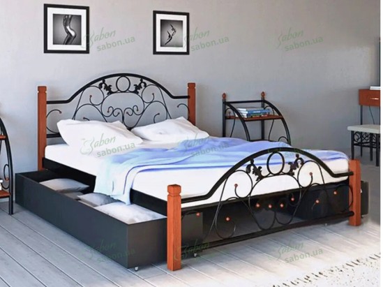 Металлическая кровать Франческа Дерево 1