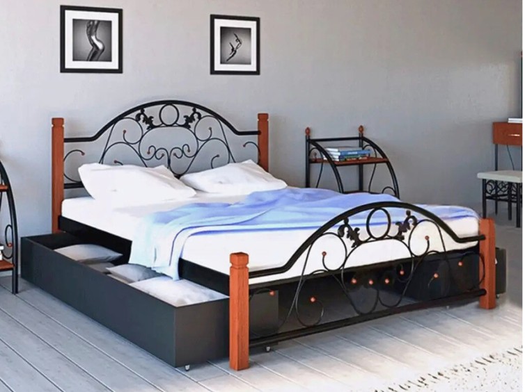 Металлическая кровать Франческа Дерево 1