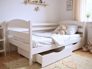 Дитяче ліжко Хьюго ясень з натурального дерева