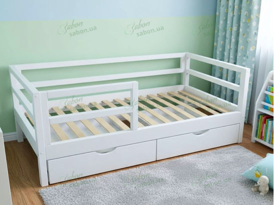 Детская кровать Кевин c ящиками из натурального дерева 3 
