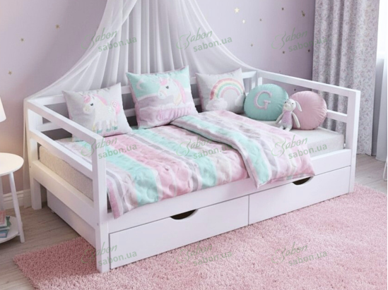 Детская кровать Кевин c ящиками из натурального дерева 2 