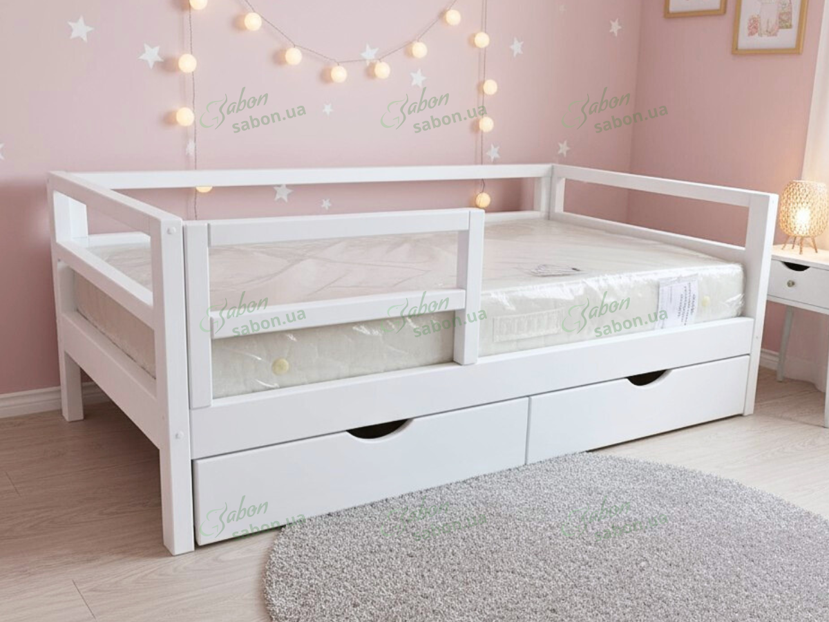 Дитяче ліжко Кевін з шухлядами з натурального дерева Дитяче ліжко Кевін з шухлядами з натурального дерева