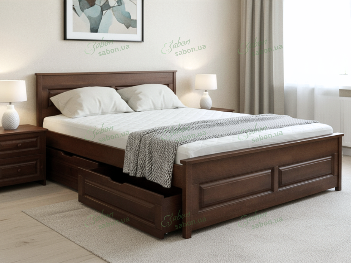 Дерев'яне ліжко Венеція вільха Дерев'яне ліжко Венеція вільха