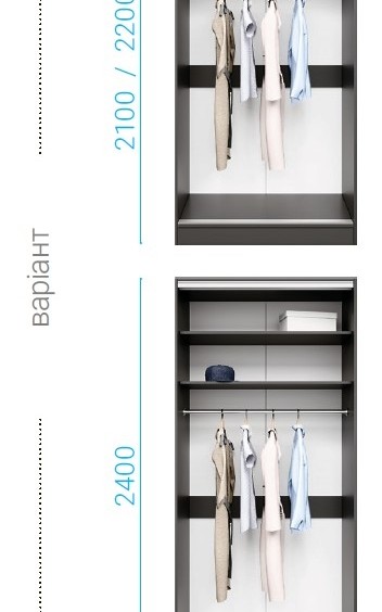 Шкаф-купе Уни 10 двухдверный H-210 8 