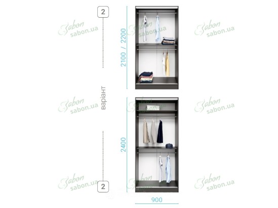 Шафа-купе Уні 10 дводверна H-210 2