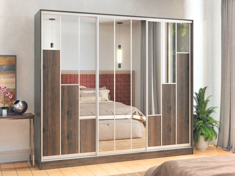 Шкаф-купе Комби 27-29-28 трехдверный H-220 1